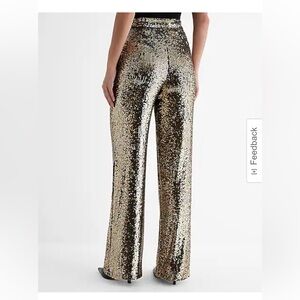 Express High Waisted Sequin Wide Leg Pant 4R
